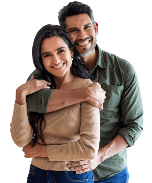 Man and daughter getting home mortgage.