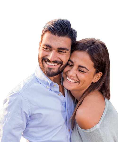 Man and daughter getting home mortgage.