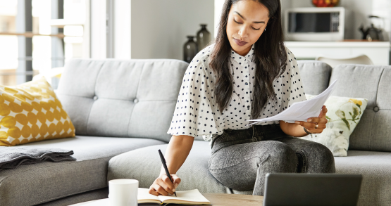 a woman doing her finances