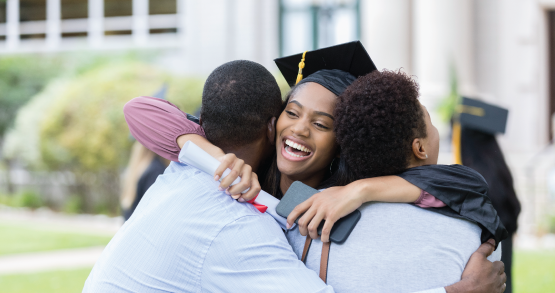 a young woman graduating college