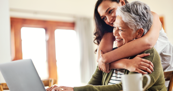 a woman hugging her mom for getting a health savings account with ANBTX