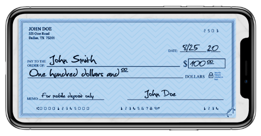 depositing a check for your business