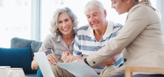 advisor explaining trust to couple