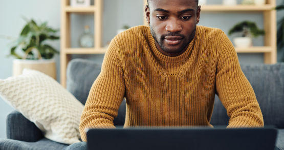 a man applying for an ANBTX personal loan 