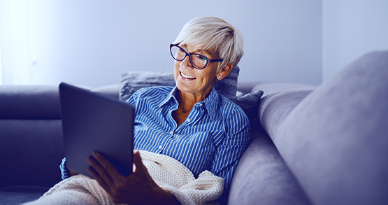 couple administering estate on a tablet